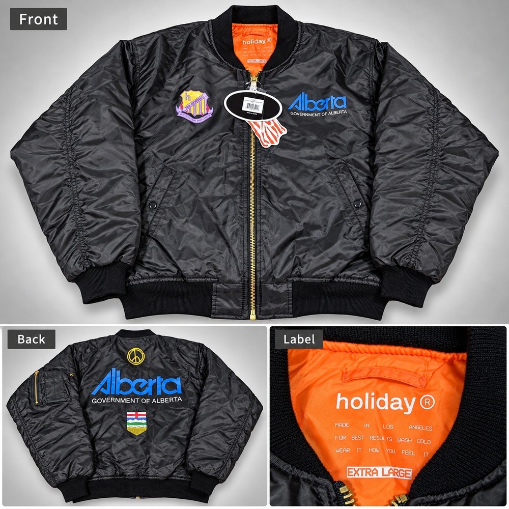 Holiday MA-1 Flight Jacket Bomber XL Government Of Alberta Military Apparel